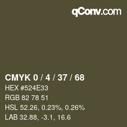 Farbcode: CMYK 0 / 4 / 37 / 68 | qconv.com