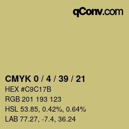 カラーコード: CMYK 0 / 4 / 39 / 21 | qconv.com