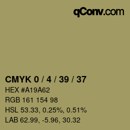 カラーコード: CMYK 0 / 4 / 39 / 37 | qconv.com