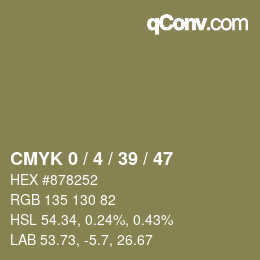 Color code: CMYK 0 / 4 / 39 / 47 | qconv.com