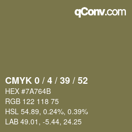 Color code: CMYK 0 / 4 / 39 / 52 | qconv.com