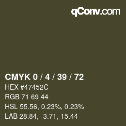 Color code: CMYK 0 / 4 / 39 / 72 | qconv.com