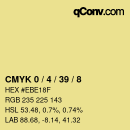 Farbcode: CMYK 0 / 4 / 39 / 8 | qconv.com