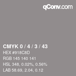 Color code: CMYK 0 / 4 / 3 / 43 | qconv.com