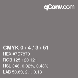 Color code: CMYK 0 / 4 / 3 / 51 | qconv.com