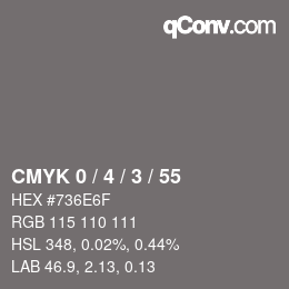 Color code: CMYK 0 / 4 / 3 / 55 | qconv.com