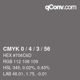 Color code: CMYK 0 / 4 / 3 / 56 | qconv.com