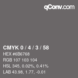 Color code: CMYK 0 / 4 / 3 / 58 | qconv.com