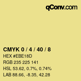 カラーコード: CMYK 0 / 4 / 40 / 8 | qconv.com