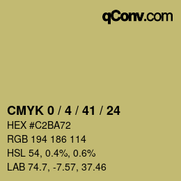 カラーコード: CMYK 0 / 4 / 41 / 24 | qconv.com