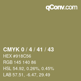 Color code: CMYK 0 / 4 / 41 / 43 | qconv.com