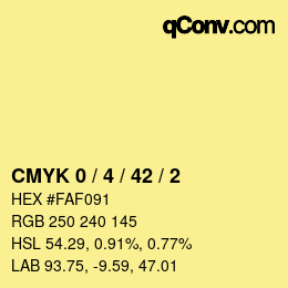 Color code: CMYK 0 / 4 / 42 / 2 | qconv.com