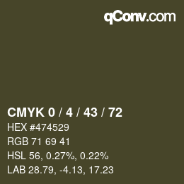 Color code: CMYK 0 / 4 / 43 / 72 | qconv.com
