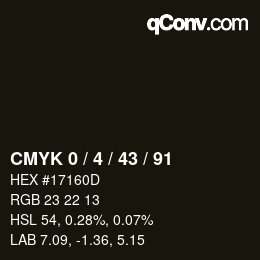 Color code: CMYK 0 / 4 / 43 / 91 | qconv.com