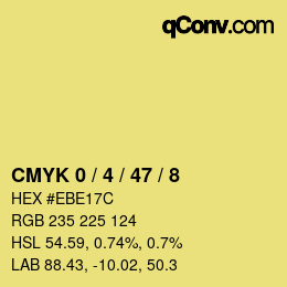 Código de color: CMYK 0 / 4 / 47 / 8 | qconv.com