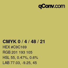 Código de color: CMYK 0 / 4 / 48 / 21 | qconv.com