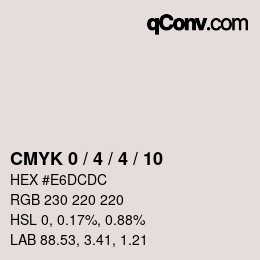 颜色代码: CMYK 0 / 4 / 4 / 10 | qconv.com