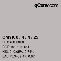 Color code: CMYK 0 / 4 / 4 / 25 | qconv.com