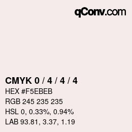 Farbcode: CMYK 0 / 4 / 4 / 4 | qconv.com