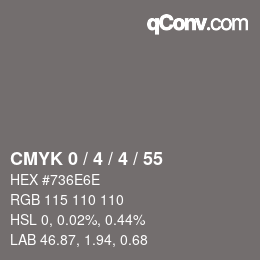 Color code: CMYK 0 / 4 / 4 / 55 | qconv.com