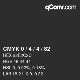 Color code: CMYK 0 / 4 / 4 / 82 | qconv.com