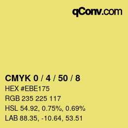 Farbcode: CMYK 0 / 4 / 50 / 8 | qconv.com