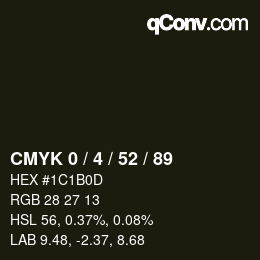 Color code: CMYK 0 / 4 / 52 / 89 | qconv.com