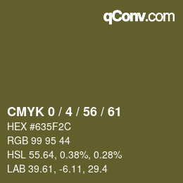 Farbcode: CMYK 0 / 4 / 56 / 61 | qconv.com