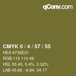 カラーコード: CMYK 0 / 4 / 57 / 55 | qconv.com