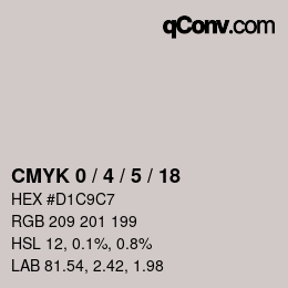 颜色代码: CMYK 0 / 4 / 5 / 18 | qconv.com