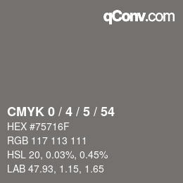 Color code: CMYK 0 / 4 / 5 / 54 | qconv.com