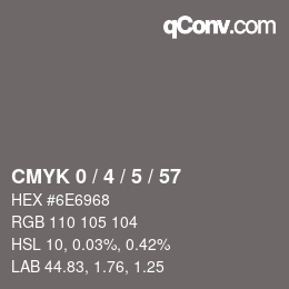 Color code: CMYK 0 / 4 / 5 / 57 | qconv.com