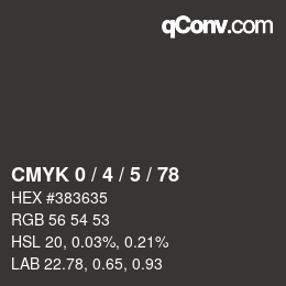 Color code: CMYK 0 / 4 / 5 / 78 | qconv.com