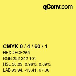 Color code: CMYK 0 / 4 / 60 / 1 | qconv.com