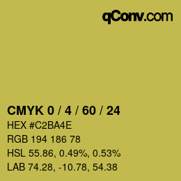 カラーコード: CMYK 0 / 4 / 60 / 24 | qconv.com