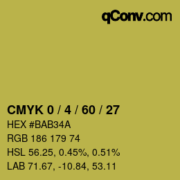 カラーコード: CMYK 0 / 4 / 60 / 27 | qconv.com