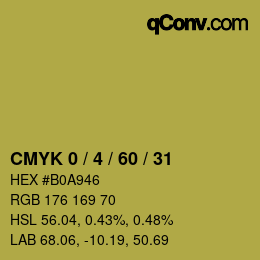 カラーコード: CMYK 0 / 4 / 60 / 31 | qconv.com