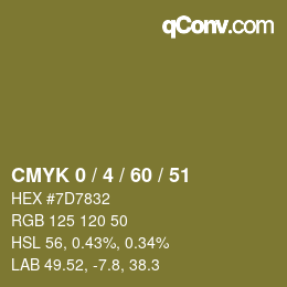 カラーコード: CMYK 0 / 4 / 60 / 51 | qconv.com
