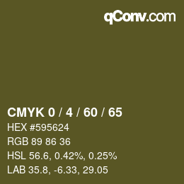 カラーコード: CMYK 0 / 4 / 60 / 65 | qconv.com
