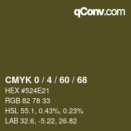 カラーコード: CMYK 0 / 4 / 60 / 68 | qconv.com
