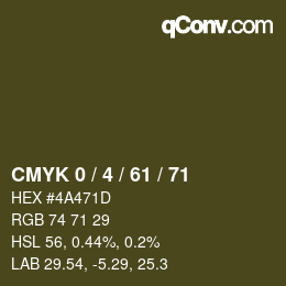 Color code: CMYK 0 / 4 / 61 / 71 | qconv.com