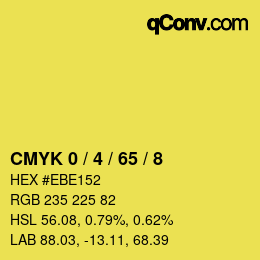 颜色代码: CMYK 0 / 4 / 65 / 8 | qconv.com