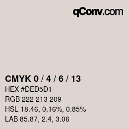 カラーコード: CMYK 0 / 4 / 6 / 13 | qconv.com