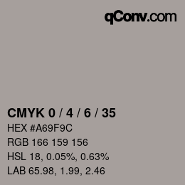 カラーコード: CMYK 0 / 4 / 6 / 35 | qconv.com