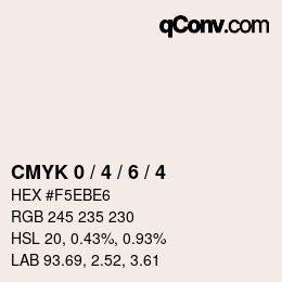 Código de color: CMYK 0 / 4 / 6 / 4 | qconv.com
