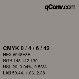 Color code: CMYK 0 / 4 / 6 / 42 | qconv.com