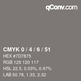 Color code: CMYK 0 / 4 / 6 / 51 | qconv.com