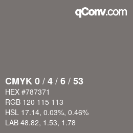 Color code: CMYK 0 / 4 / 6 / 53 | qconv.com