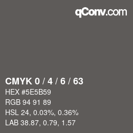 Color code: CMYK 0 / 4 / 6 / 63 | qconv.com