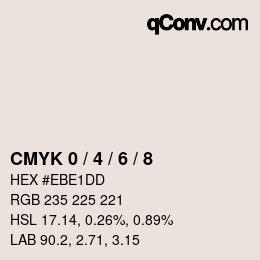 カラーコード: CMYK 0 / 4 / 6 / 8 | qconv.com